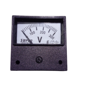 Super Plastic 72 mm Analogue Voltmeter, 300V (White)